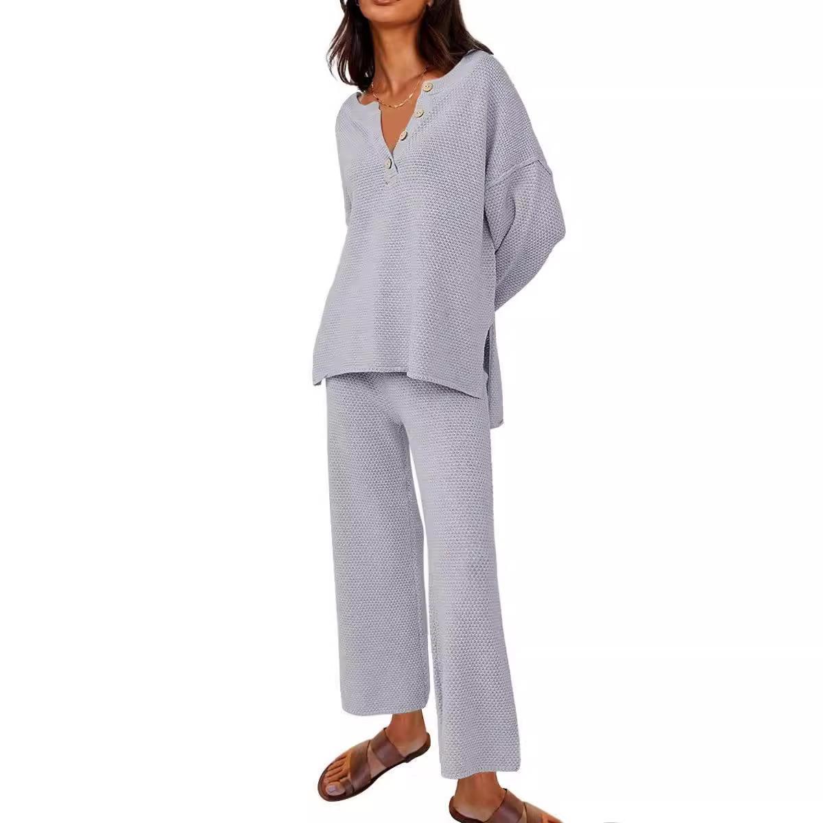 pants pajama casual leg straight pants long sleeved long