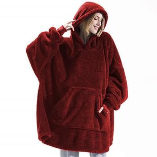 elastic loose sleeves velvet thickening with pocket pajamas