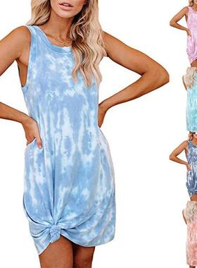 casual pocket retro beach sundress dress summer swing round