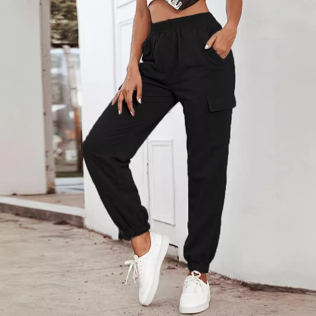 women leggings yoga casual pocket waist high color solid