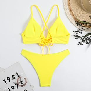 fashion three point two fabric bikini swimsuit Womens piece