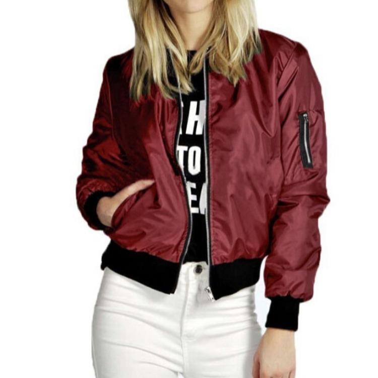 women for zipper fashion short color solid jacket cardigan