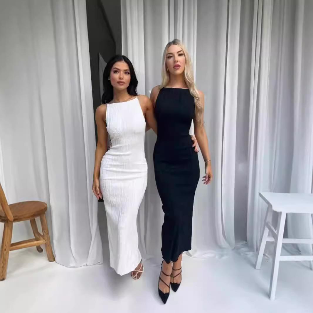 women for dress fit slim skirt backless sleeveless skirt