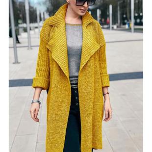 Windbreaker Mid Length Sweater Ladies Women Knitted Fashion