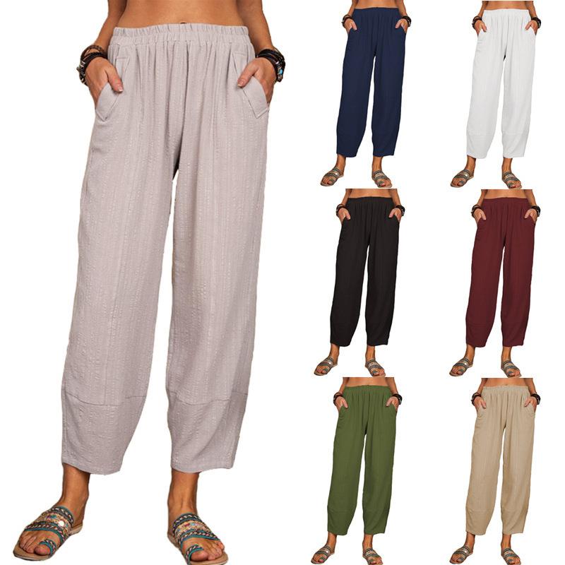 pants solid loose women and casual color harem Womens