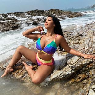 two piece swimsuit Sexy large women ladies size bikini