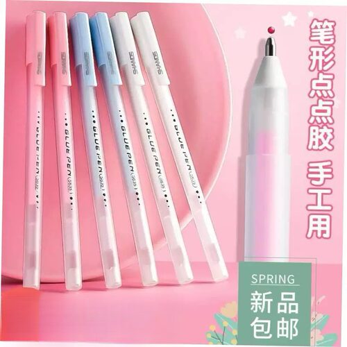 Jelly Color Fast Dry Cute Glue Stick Pen Shape Solid Color G
