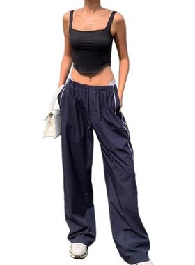 waist pants casual drawstrings on sides long both