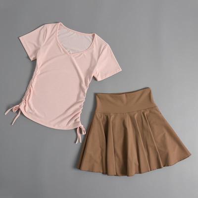 suit skirt pleated fitness training Pilates top slimming