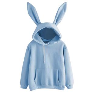 sweatshirt warm color streetwear soft ears rabbit long