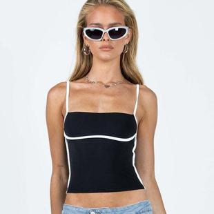 cute crop contrast tank tops corsets color vests