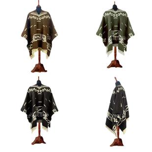 tassel windproof peplum shawl winter outer geometric