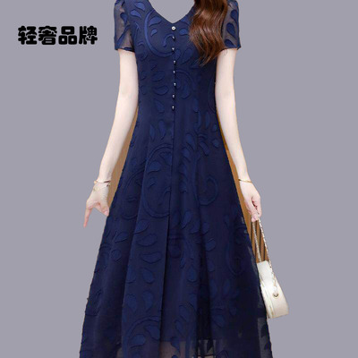 朗姿约定高端雪纺连衣裙子夏2026新款流行爆款妈妈贵夫人洋气女装