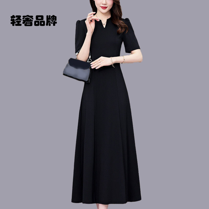 朗姿约定2026夏季新款高端奢华妈妈气质洋装中老年修身显瘦裙女