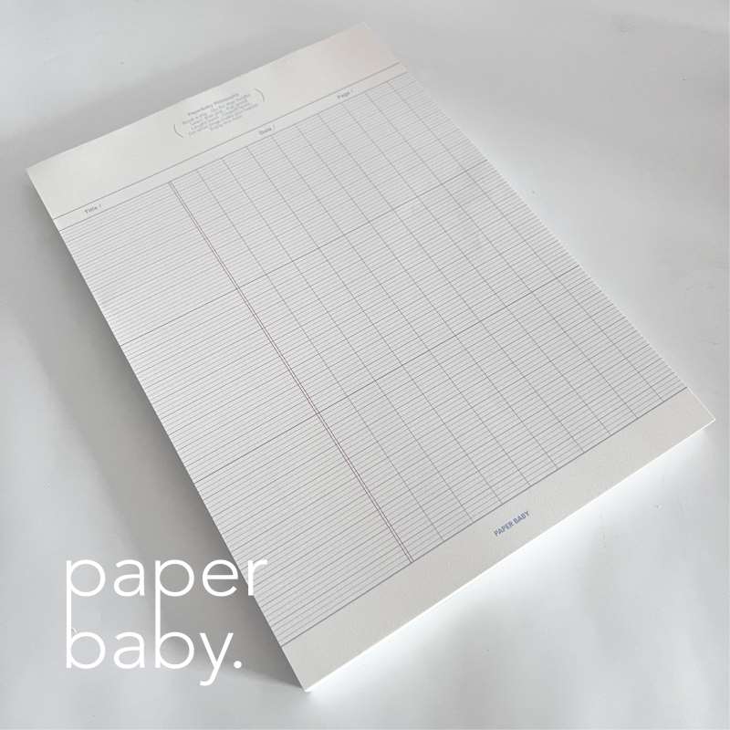 paperbaby海盐蓝B5内页英文法文格拍纸本极简小语种手帐素材