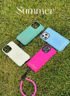 Hishot | 多巴胺系列圆边韩国菲林适用于苹果iphone14/13proMax全包简约防摔时尚情侣ins风可爱手感赞保护壳