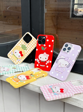 Hishot | 进口韩国菲林Kitty 单层/二合一磁吸适用于苹果iPhone15/14/13/12proMax半包卡通可爱手机保护壳