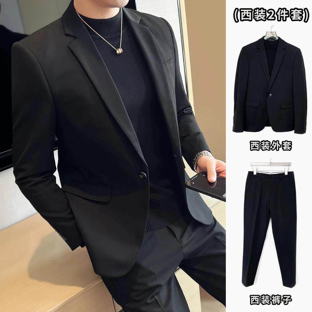 小西装男春秋季西服韩版商务休闲外套男士修身小西装套装
