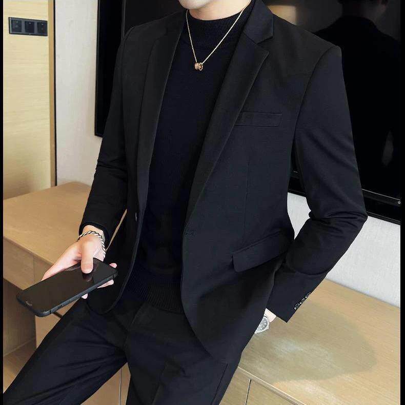 小西装男春秋季西服韩版商务休闲外套男士修身小西装套装