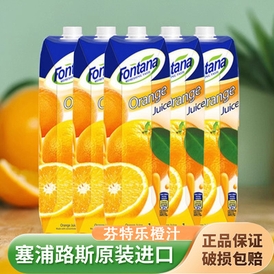 芬特乐橙汁塞浦路斯进口果汁1L装大瓶Fontana芳塔娜果味饮料