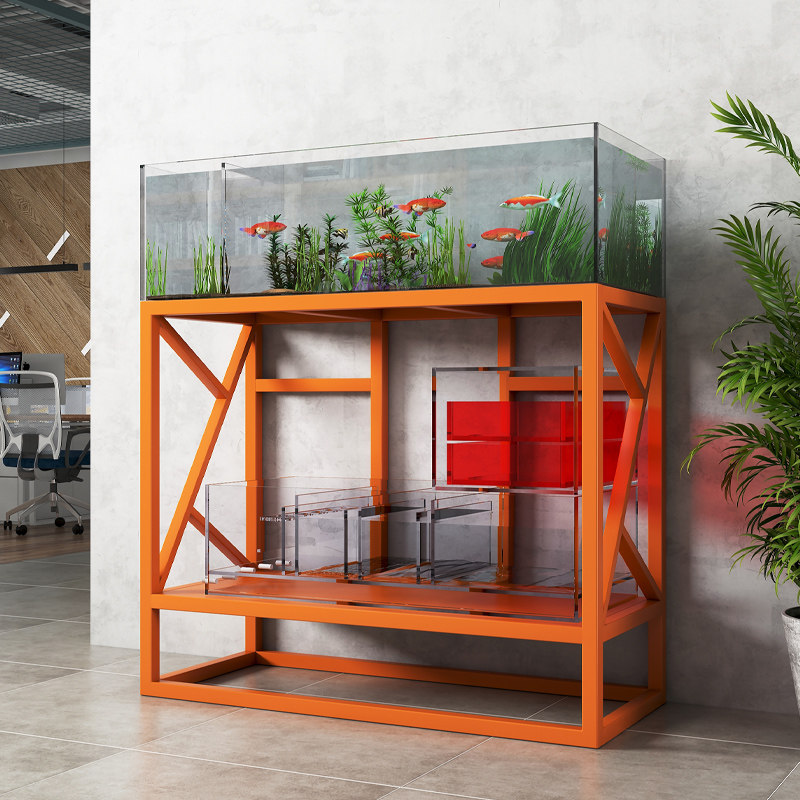 工业风鱼缸架双层鱼缸客厅底柜底滤专用落地架子承重底座托架定制