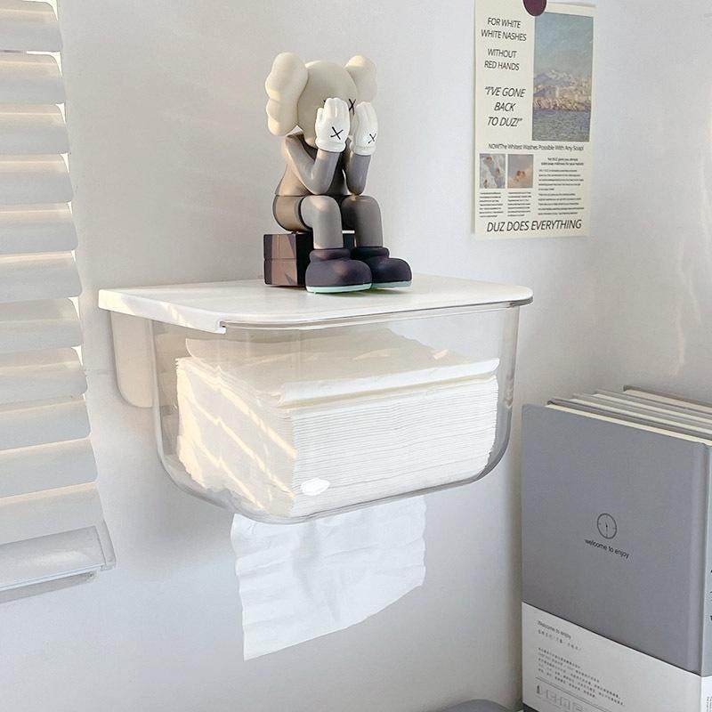 透明纸巾盒家用壁挂式卧室卫生间厕所抽纸盒洗脸巾挂墙收纳盒,收纳整理,纸巾盒,淘宝优惠券,粉丝福利购,淘宝优惠卷