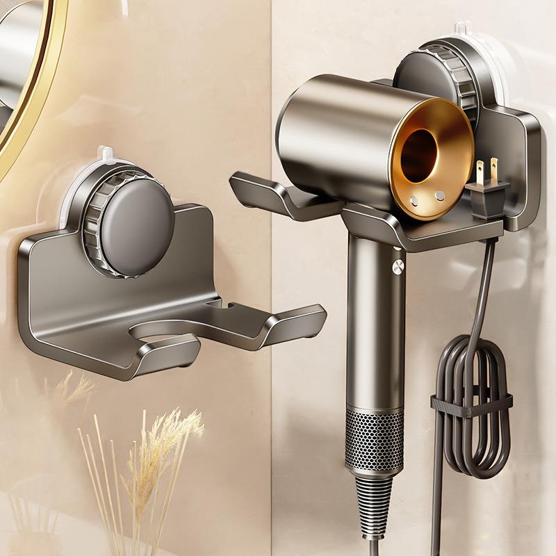 吸盘吹风机支架置物架免打孔太空铝壁挂式浴室电吹风挂架风筒收纳