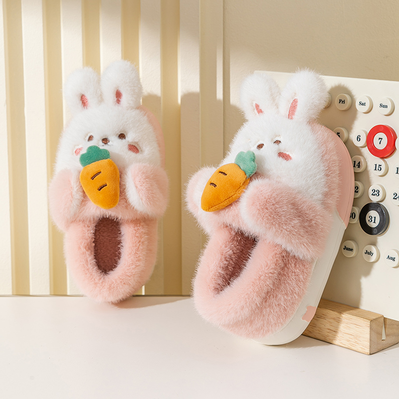 小兔子儿童棉拖鞋冬季包跟宝宝