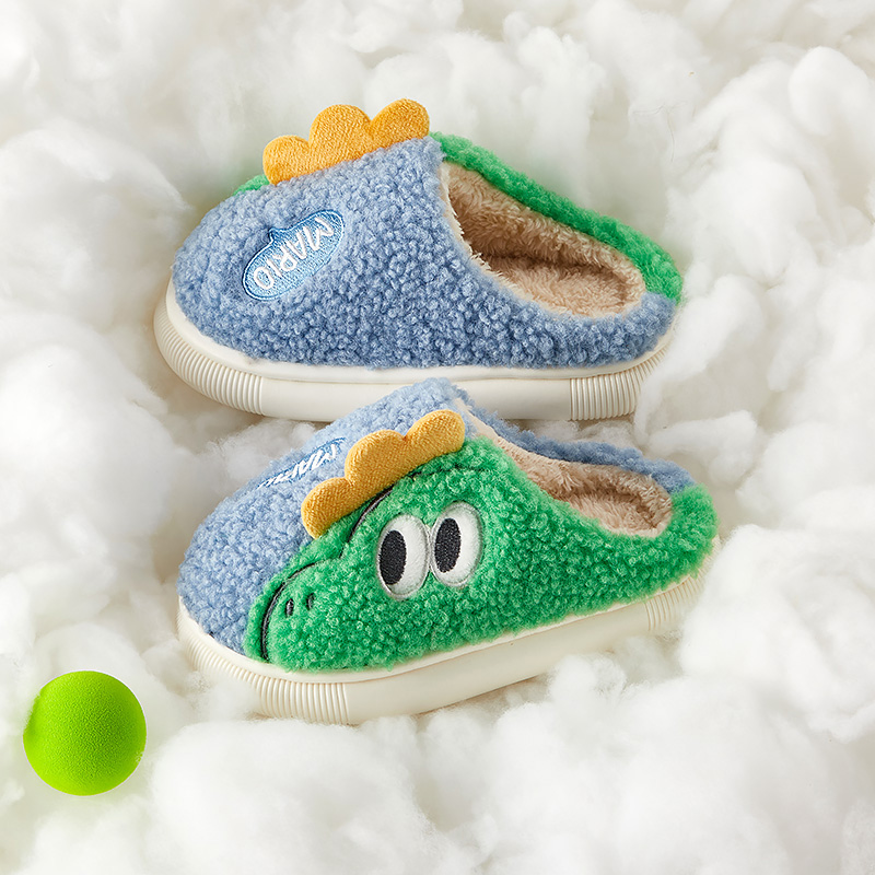 儿童小鳄鱼棉拖鞋秋冬季室内家居