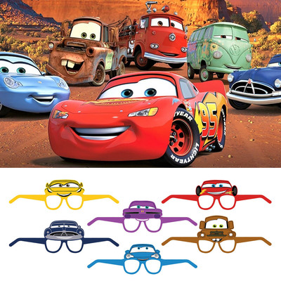 汽车总动员主题儿童生日派对布置拍照道具搞怪眼镜麦昆车纸质眼镜