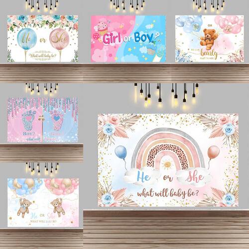 迎婴派对会背景海报横幅boyorgirl性别揭示baby shower派对背景布