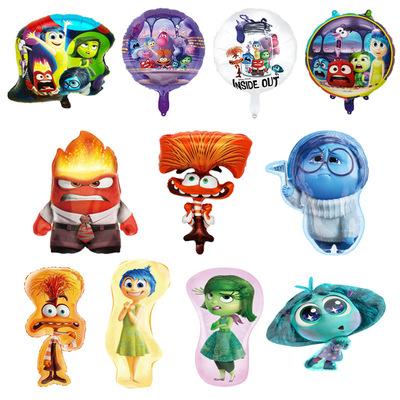 卡通头脑特工队造型铝膜气球乐乐焦焦InsideOut生日派对装饰布置