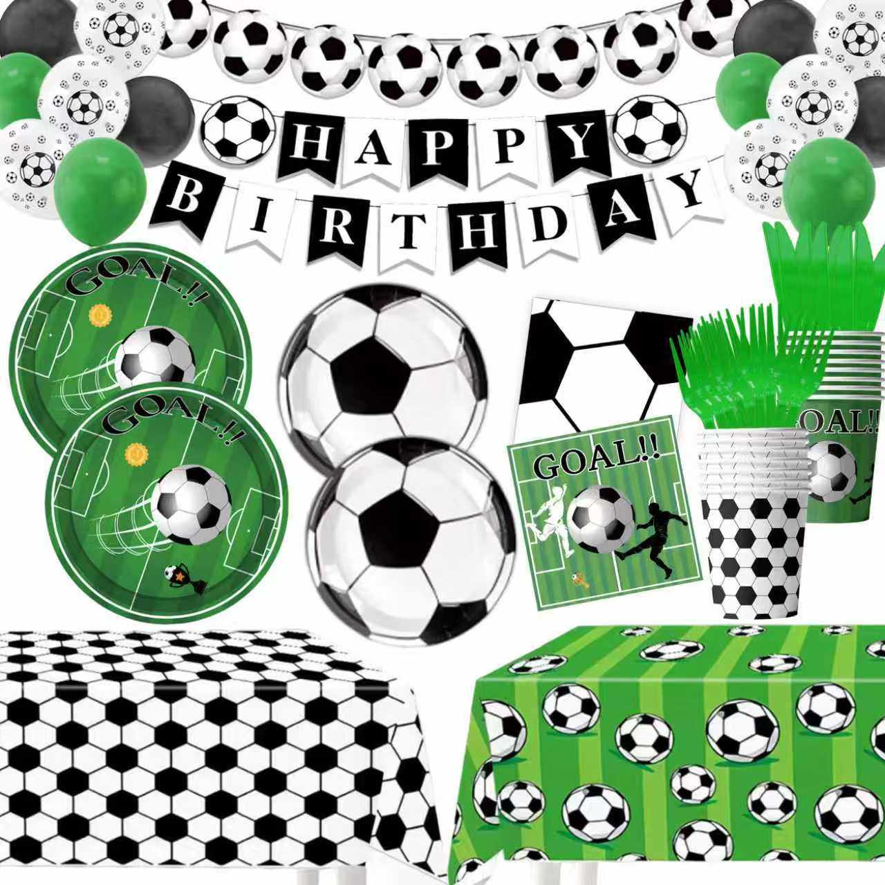 世界杯足球主题派对装饰用品球迷粉丝聚会布置餐具纸盘纸杯巾桌布