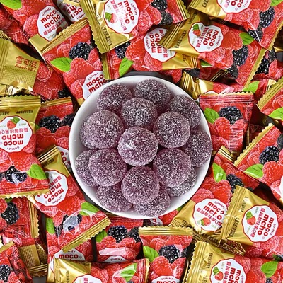 ococo蔓越莓风味果汁软糖喜庆婚宴高端喜糖年货散装零食大包500g
