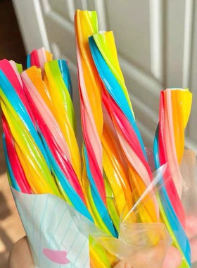 西班牙进口 FINI菲尼拽拽软糖 长条彩虹扭扭糖网红趣味夹心绳子糖