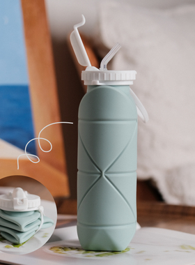 硅胶可折叠吸管水杯耐高温便携可压缩登山户外骑行旅行出差伸缩杯