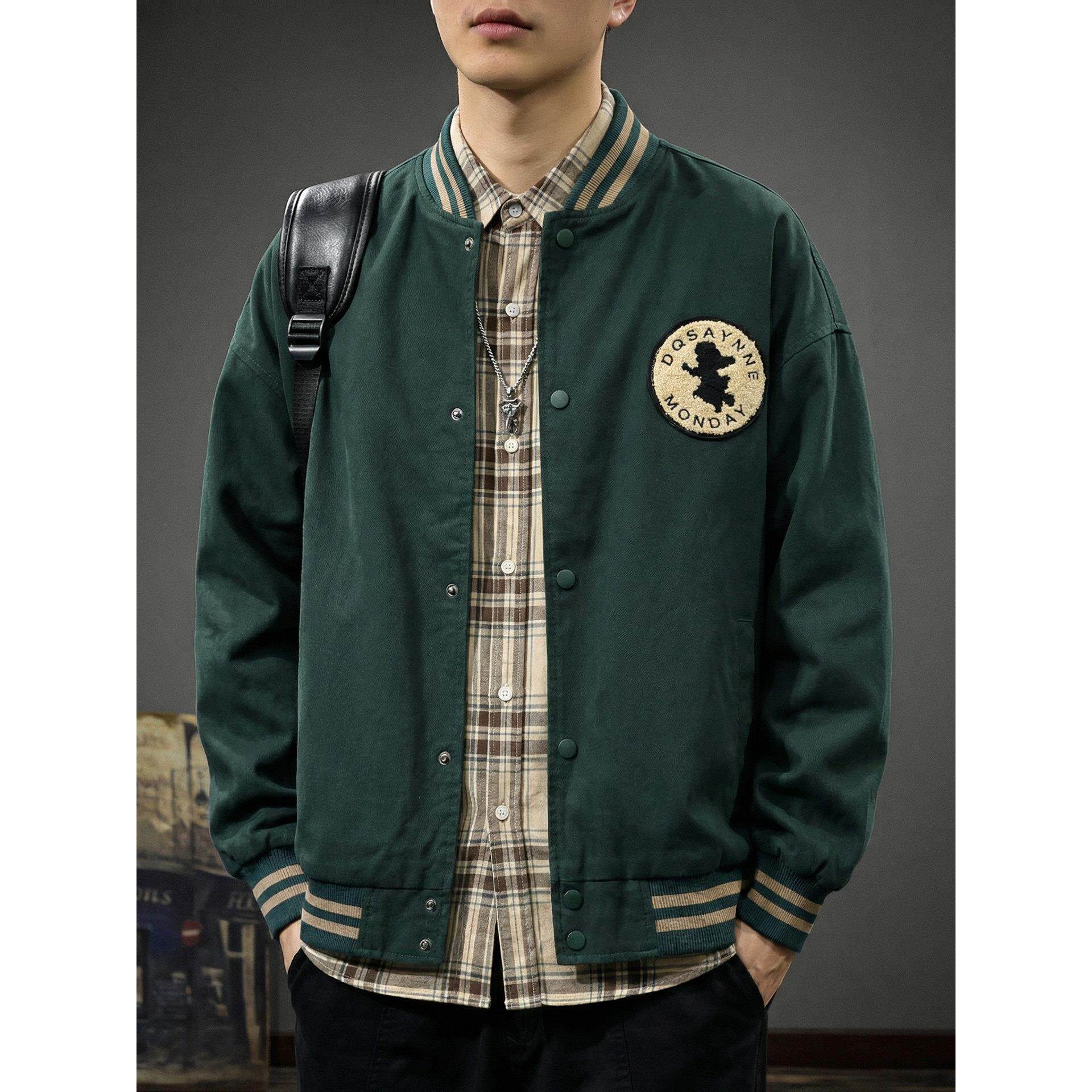 2026春季新款纯棉美式棒球服外套男春秋潮牌刺绣痞帅飞行员夹克潮