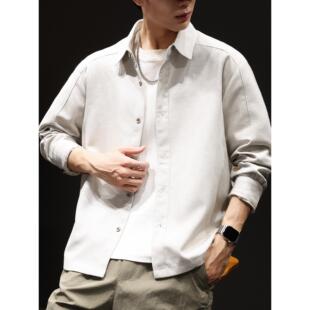 复古肌理感解构长袖 宽松大码 衬衫 新款 休闲衬衣外套 男2026春季 美式
