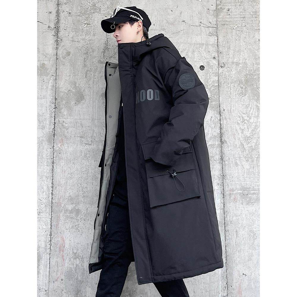 大码羽绒服男士中长款白鸭绒男装防寒服上衣2025冬季新款外套