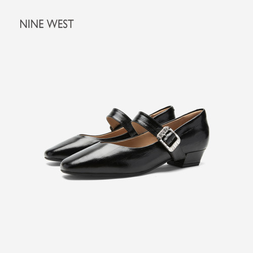 NineWest/玖熙玛丽珍鞋钻扣女鞋