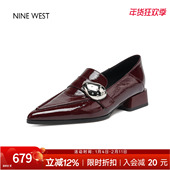 West 玖熙复古英伦风乐福鞋 女一脚蹬法式 奥莱专供Nine 赫本风单鞋