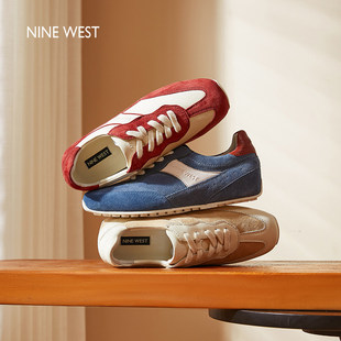 板鞋 Nine 女米兰拼色秋冬百搭休闲运动阿甘鞋 玖熙薄底德训鞋 West