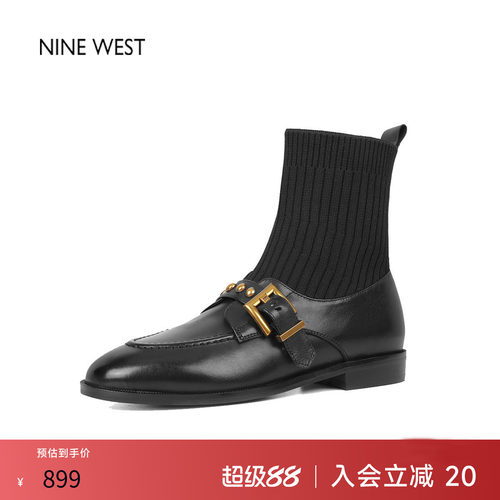 玖熙法式复古圆头弹力瘦瘦靴