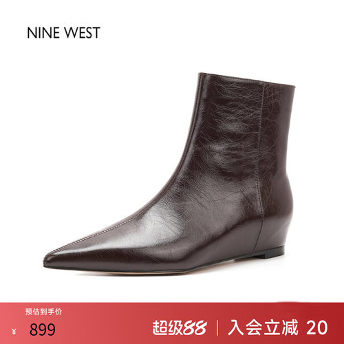 2026秋冬新款皱感皮女靴