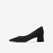 West 玖熙高跟鞋 女尖头绒面通勤单鞋 奥莱专供Nine 优雅粗跟女鞋 奥