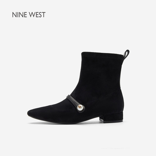 NineWest/玖熙法式绒面短靴女
