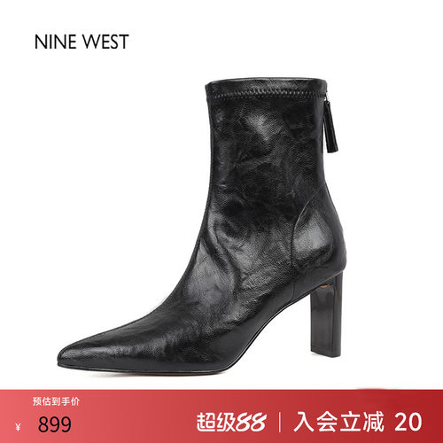 玖熙奥莱专供法式复古尖头弹力靴