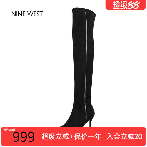 玖熙法式复古尖头高跟长靴