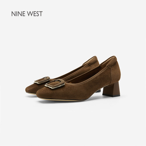 NineWest/玖熙绒面浅口单鞋女鞋