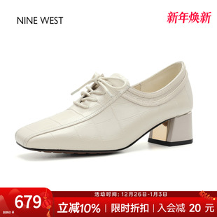 高跟气质单鞋 奥莱专供Nine 厚底皮鞋 玖熙英伦风粗跟乐福鞋 女 West